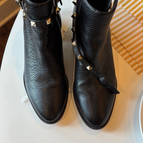 Valentino Black Leather Studded Ankle Boots Booties 37 1/2, US 7 - Picture 7 of 7
